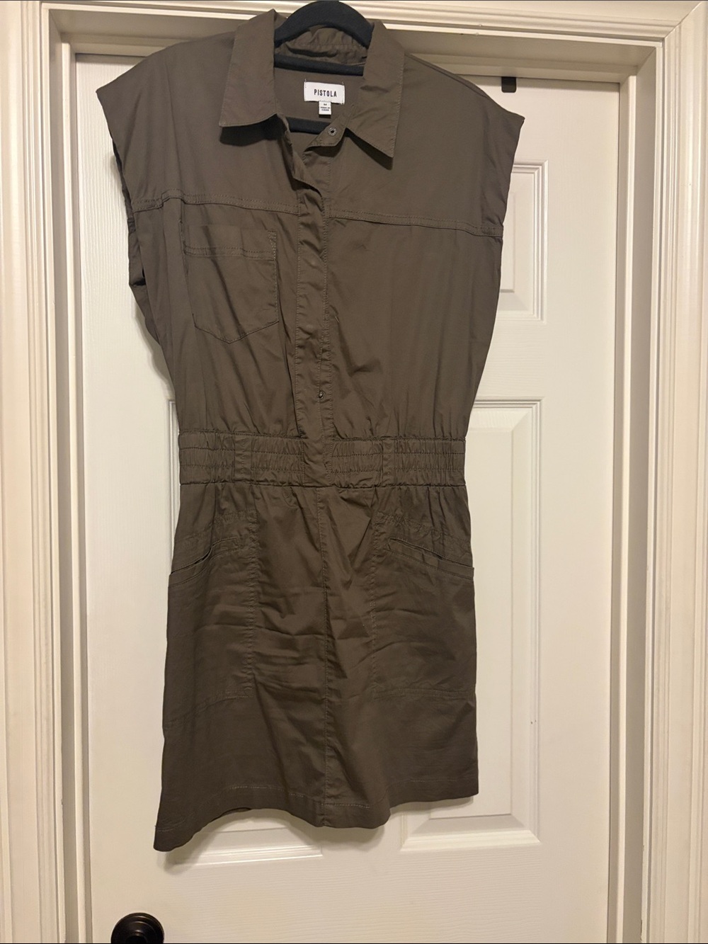 Pistola army green snap from mini dress LN SZ M